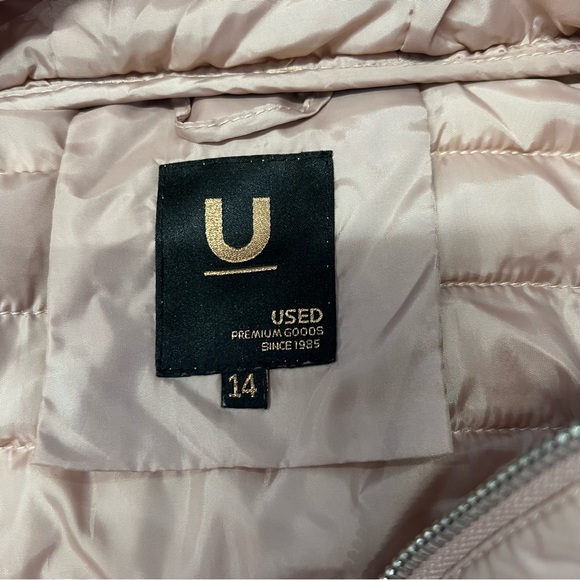 Used (brand) Ladies Dusty Pink Light Puffer Jacket Size 14 - Picture 4 of 4